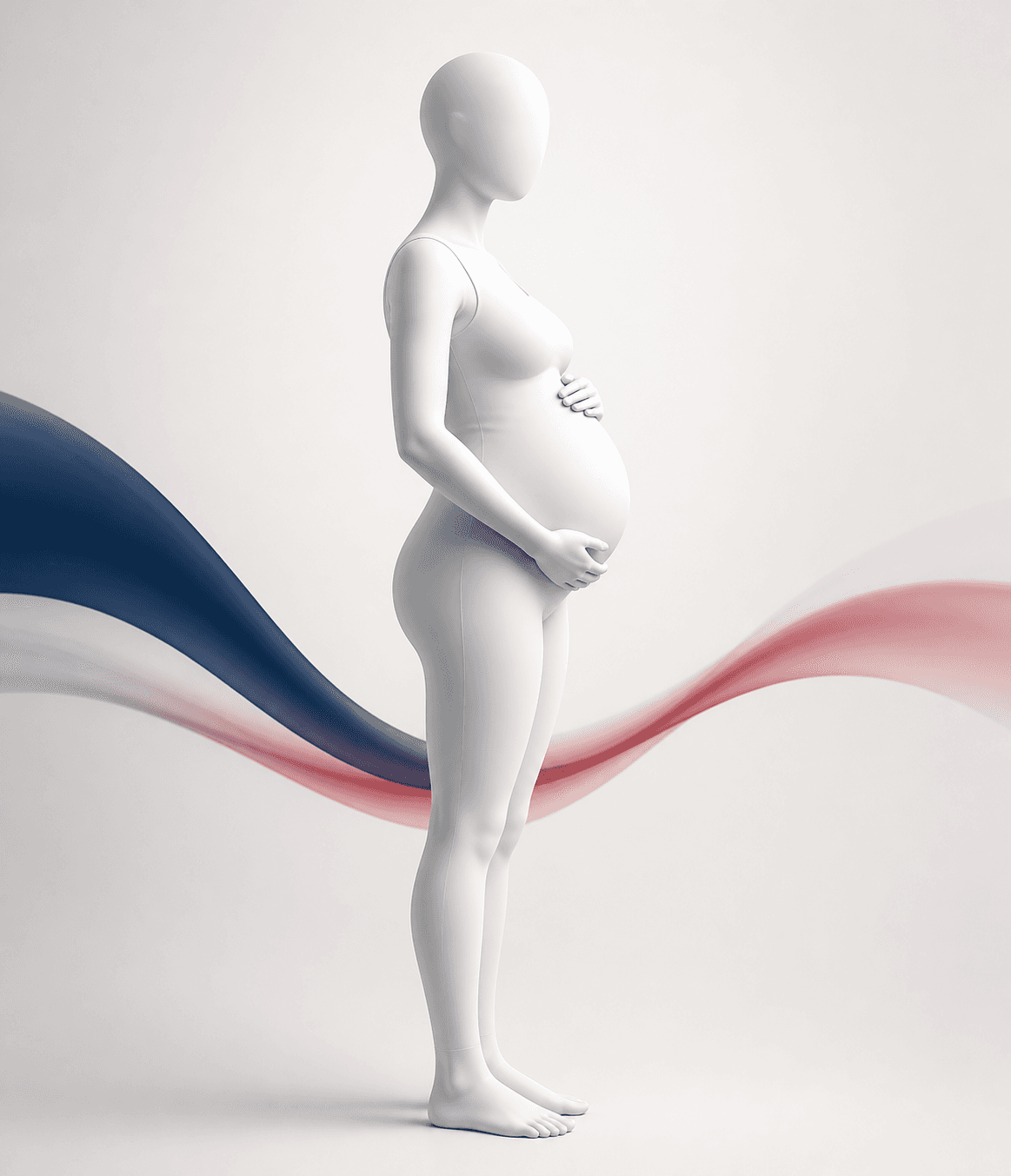 Clinical maternal care illustration with a sonography scan layer